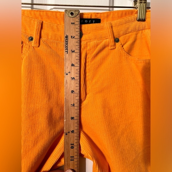 THEORY 6 VINTAGE Wilma Corduroy Straight Leg Crops Mid Rise FALL Autumn Gold - Picture 8 of 13